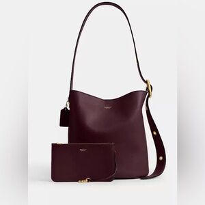 NWT Coach Bleecker Bucket Bag in Merlot